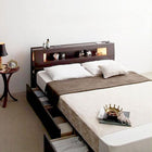 収納付きベッド 国産カバーポケットコイルマットレス セミダブル