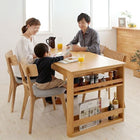 ダイニング 5点セット(テーブル+チェア4) W120-180 天然木 オーク材 エクステンション 伸縮式