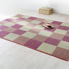 い草ラグ ウレタンなし 140×200cm 純国産ブロック柄