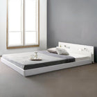 モダンライト・コンセント付き国産フロアベッド 国産ボンネルコイルマットレス セミダブル