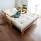 ソファベッド 敷布団利用 伸縮型天然木すのこ 布団セット 幅140cm