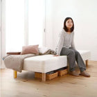 マットレスベッド ベッドパッド・シーツセット付き セミシングル ショート丈 脚15cm