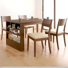 コンパクト ダイニング 5点セット(テーブル+チェア4) W100-135 100cmから伸びる エクステンション 伸縮式