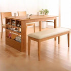 省スペース ダイニング4点セット(テーブル+チェア2+ベンチ1) W135-170 ベンチを収納 エクステンション伸縮式