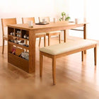 省スペース ダイニング5点セット(テーブル+チェア3+ベンチ1) W135-170 ベンチを収納 エクステンション伸縮式