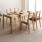 ダイニング 5点セット(テーブル+チェア4) W120-200 広がる 伸長式 エクステンションテーブル