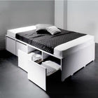 ベッド 収納付きベッド 大容量 セミダブル 薄型プレミアムボンネルコイル 引出し4杯