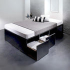 ベッド 収納付きベッド 大容量 シングル 薄型プレミアムポケットコイル 引出し4杯