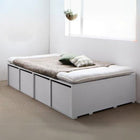 布団ベッド 収納 大容量 シングル 薄型スタンダードポケットコイル 引出し4杯 ハイタイプ