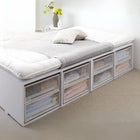 布団ベッド 収納 大容量 シングル 薄型プレミアムポケットコイル 引き出しなし ハイタイプ
