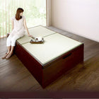 ガス圧式跳ね上げ畳ベッド 国産畳 セミダブル 深さグランド日本製