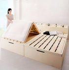 大容量収納ベッド セミダブル 深さラージ 国産 すのこ 跳ね上げ式