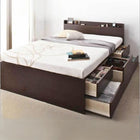 組立設置付 チェストベッド 薄型プレミアムボンネルコイルマットレス セミシングル