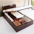 ベッド シングル 跳ね上げ 収納 薄型プレミアムボンネルコイル 縦開き 深さラージ お客様組立