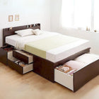 組立設置付 布団が収納できるチェストベッド 薄型プレミアムポケットコイルマットレス ダブル