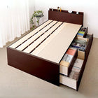 収納ベッド 国産 組立設置付 薄型抗菌国産ポケットコイル セミシングル