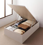 ベッドフレームのみ ベッド セミダブル ベッド 跳ね上げ 収納 縦開き 深さラージ 組立設置付