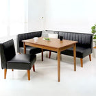 ダイニングセット モダンデザイン おしゃれ ダイニング4点セット(テーブル+2人掛けソファ1脚+アームソファ1脚+1人掛けソファ1脚) 左アーム 幅115