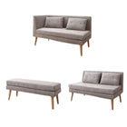 ソファー ダイニングセット北欧 ソファダイニング 3点セット(2人掛けソファ1脚+アームソファ1脚+ベンチ1脚) 右アーム