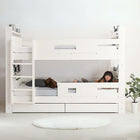 二段ベッド クイーンサイズベッドにもなるスリム2段ベッド 薄型抗菌国産ポケットコイル スタンダード クイーン