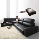 ソファ フロアソファ コーナー ソファー ソファ&オットマンセット ハイタイプ 3.5人掛け