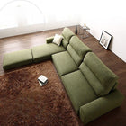 フロアソファー 三人掛け カウチソファ ソファー &オットマンセット ハイタイプ