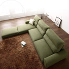 フロアソファー カウチソファ ソファー&オットマンセット ハイタイプ 4人掛け