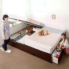 ベッド 収納 連結 スタンダードボンネルコイル A+Bタイプ ワイドK200 組立設置付