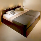 ベッド ガス圧 跳ね上げ 収納 クイーン SS×2 薄型プレミアムボンネルコイル 縦開き 組立設置付