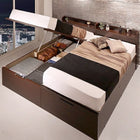 ガス式 ベッド 収納 跳ね上げ キング SS+S 薄型プレミアムボンネルコイル 縦開き