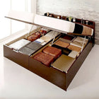 ベッド ガス圧 跳ね上げ 収納 クイーン SS×2 マットレス付き フランスベッド マルチラススーパースプリング 縦開き 組立設置付