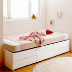 チェストベッド ショート丈 薄型スタンダードポケットコイル ヘッドレス セミシングル