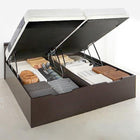 ガス圧 跳ね上げすのこベッド クイーン SS×2 薄型スタンダードポケットコイル 縦開き グランド お客様組立