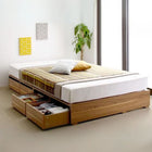 布団ベッド 収納 大容量 セミダブル 薄型プレミアムボンネルコイル 引出し4杯 ロータイプ