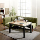 こたつ ソファ リビングダイニング 4点セット テーブル+2人掛けソファ1脚+1人掛けソファ1脚+コーナーソファ1脚 W105 高さ調節