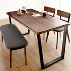 無垢材ダイニング 4点セット(テーブル+チェア2脚+ベンチ1脚) W150 天然木 ウォールナット