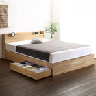 シングルベッド 引き出し ベッド 収納 スタンダードポケットコイル 古木風