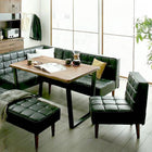 リビングダイニング 5点セット(テーブル+ソファ1脚+アームソファ1脚+チェア1脚+ベンチ1脚) 左アーム W120 天然木 ウォルナット無垢