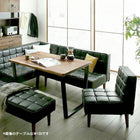 リビングダイニング 5点セット(テーブル+ソファ1脚+アームソファ1脚+チェア1脚+ベンチ1脚) 左アーム W150 天然木 ウォルナット無垢