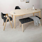 ダイニング 4点セット(テーブル+チェア2脚+ベンチ1脚) W160-210 天然木 アッシュ材 伸縮式 オーバル