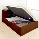 跳ね上げベッド 大容量収納 プレミアムボンネルコイルマットレス 横開き セミダブル