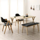 ダイニング 4点セット(テーブル+チェア2脚+ベンチ1脚) W140 天然木