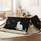 こたつ掛布団&敷布団2点セット 正方形 75×75cm 天板対応 猫柄 省スペース