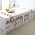 ベッド チェストベッド 大容量 薄型プレミアムポケットコイルマットレス ハイタイプ 引き出しなし シングル