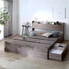 お客様組立 ベッド 棚コンセント 収納 ベッドフレームのみ シングル