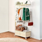 エレガントハンガーラック 引き出し2杯タイプ 75×35.5×172cm ブラウン