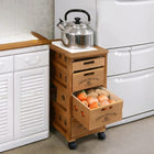 ストッカー 引き出し4段 ロゴあり 30×40×61.5cm ホワイトウォッシュ