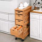 ストッカー 引き出し5段 ロゴなし 25×40×79cm ライトブラウン