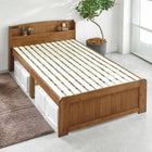 すのこベッド 高さ調整 セミダブル ライトブラウン