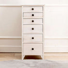 スリムチェスト シャビーウッド 31×38.5×71.5cm アンティークホワイト